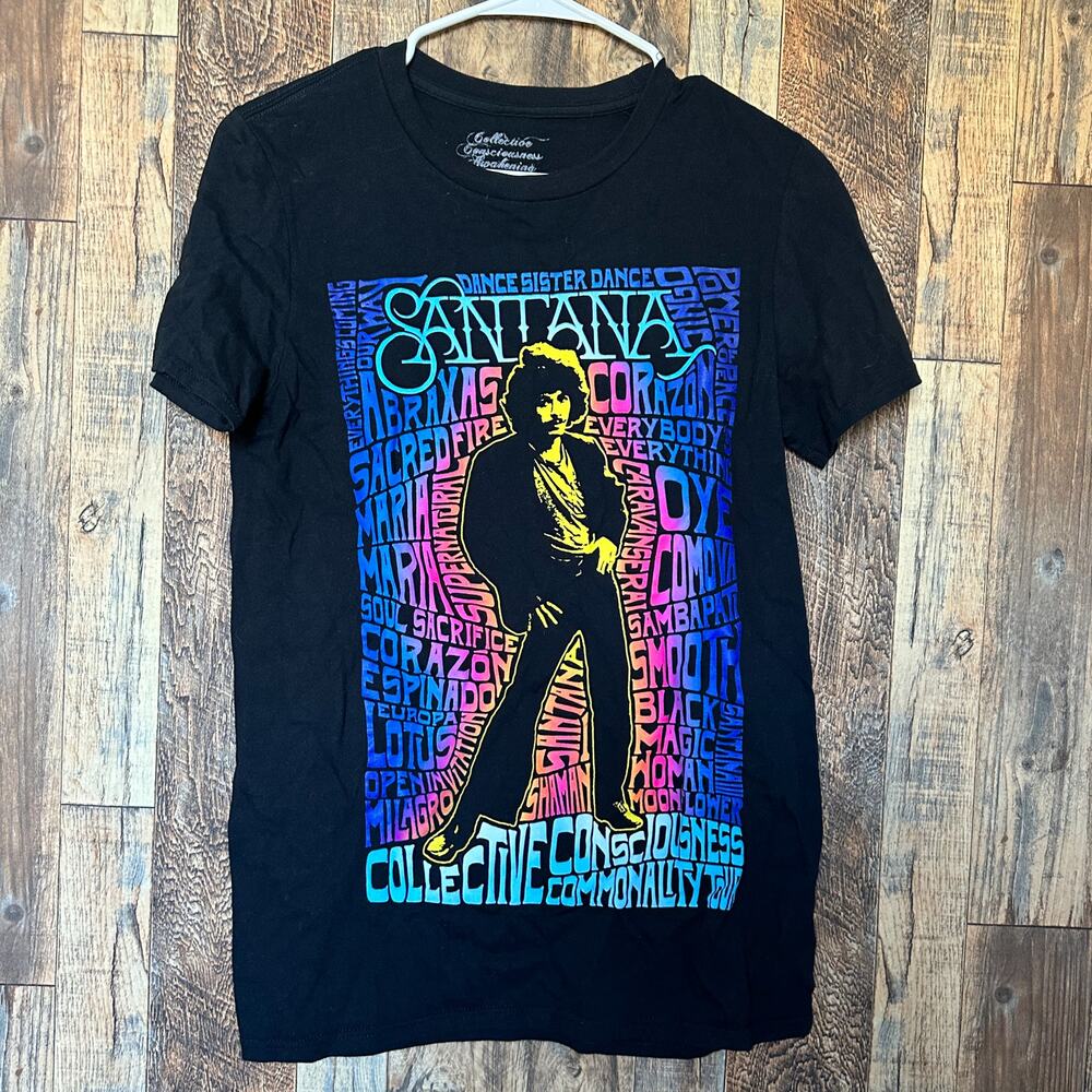 Carlos Santana Collective Consciousness Shirt Women's Small Black